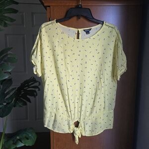 Buffalo David Bitton Yellow Patterned Women's Top